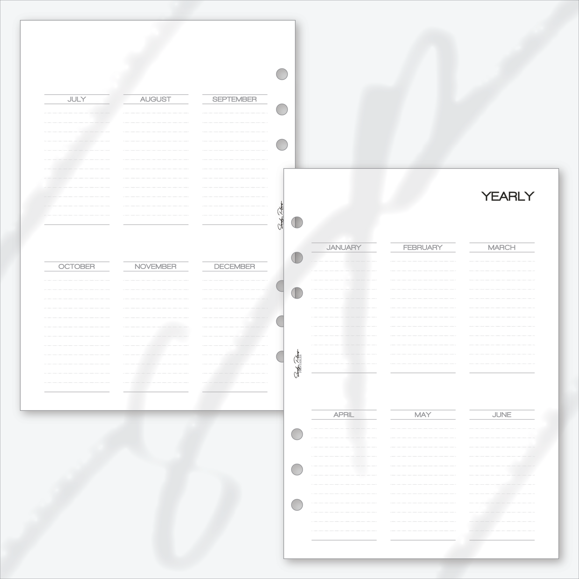 Week on 1 Page Vertical Calendar – Undated